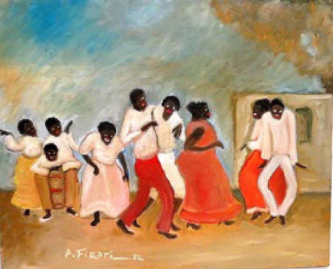 Pedro Figari 1932 Oil on canvas "Candombe" Uruguay: Unframed - Shipping in USA $ 80 Pedro Figari was a Uruguayan painter, lawyer, writer, and politician. Although he did not begin the practice until his later years, he is best known as an early moderni