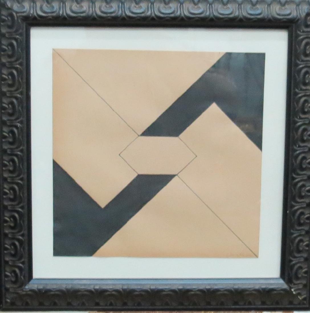 Ligia Clark 1952 Ink on paper 11.3" x 11.3": Attributed. Frame: 17" x 17" Shipping in USA $ 100 Lygia Clark was a Brazilian artist best known for her painting and installation work. She was often associated with the Brazilian Constructivist move