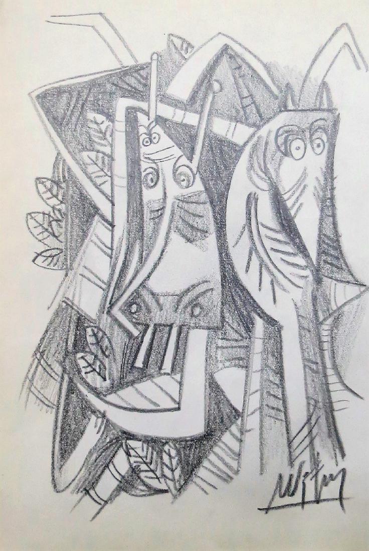 Wilfredo Lam - Pencil on Paper (Rough draft) 10" x 7" (1 of 3)