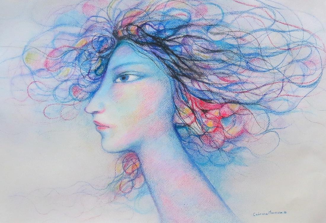 Cabrera Moreno 1981 Pastel on paper 28" x 20": Unframed - Shipping in USA $ 30 - Servando Cabrera Moreno was a Cuban painter. A supporter of the Cuban Revolution, many of his paintings depict the Cuban peasantry. Stylistically, his paintings are r