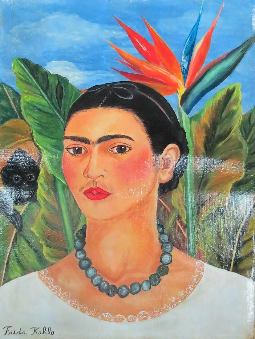 Frida Kahlo Oil/ Canvas (Attributed) Unframed 15"x12": Shipping in USA $ 60 .Frida Kahlo de Rivera born Magdalena Carmen Frida Kahlo y CalderÃ³n; 6 July 1907 â€“ 13 July 1954) was a Mexican artist who painted many portraits, self-portraits and work