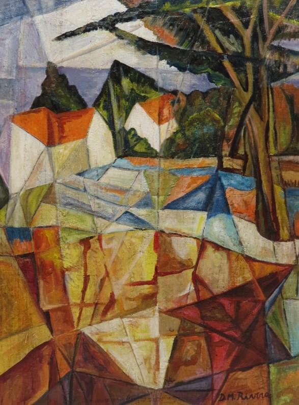 Diego Rivera Oil on Canvas Cubist ,Circa 1915: Art: 16" x 12" Frame: 22" x 20" Shipping in USA $ 100 Diego MarÃ­a de la ConcepciÃ³n Juan Nepomuceno Estanislao de la Rivera y Barrientos Acosta y RodrÃ­guez, known as Diego Rivera was a promine