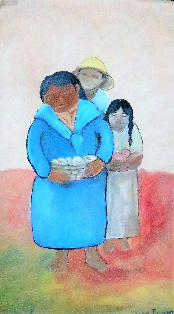 Diego Rivera - Gouache on rice paper 16" x 10" (1 of 3)