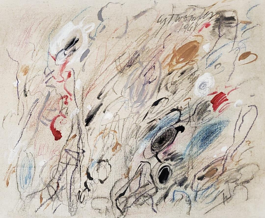 Cy Twombly 1961 Mixed Media on Canvas 14" x 17" Attrib (1 of 2)