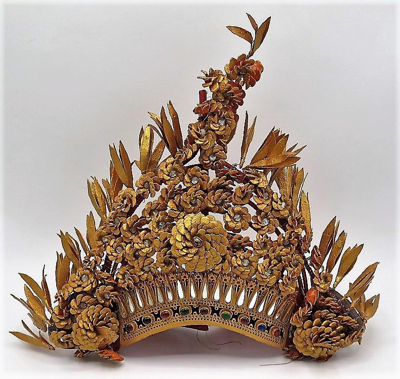 Balinese Head Crown with Stones H: 14" W: 16" (1 of 3)