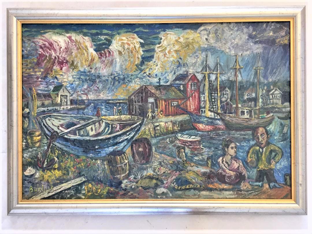 Burliuk Oil on Canvas (Attrib) 20"x 30" Russian Art (1 of 6)