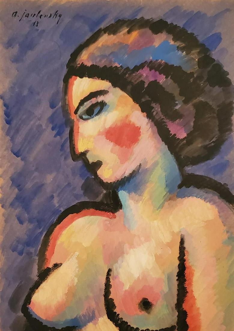 Von Jawlensky 1913 Gouache on Paper 12" x 9" (1 of 2)