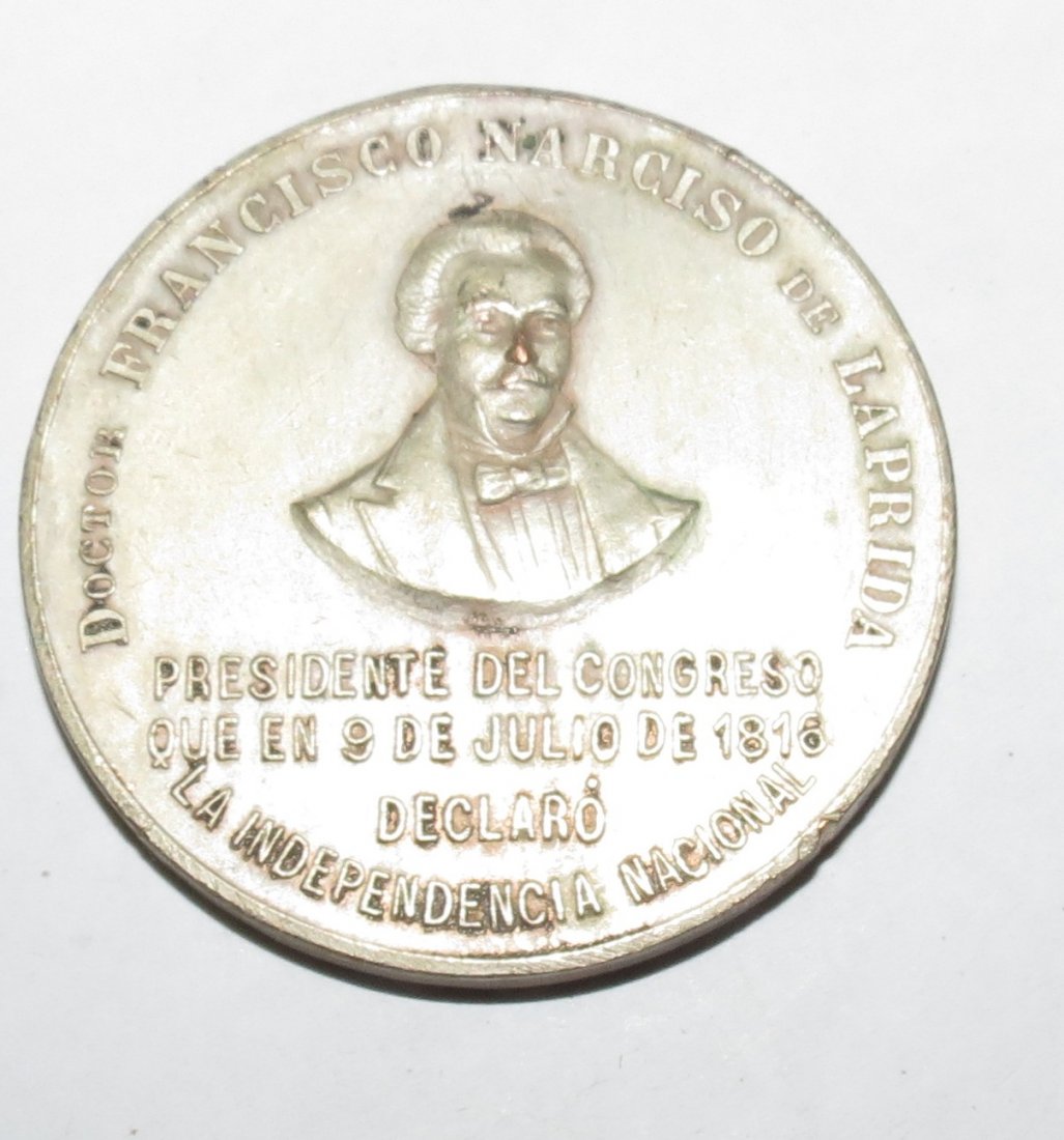 Br. Medal Laprida - San Juan 1904 1.7" Rossi: Argentina Est Shipping = $ 5 to USA