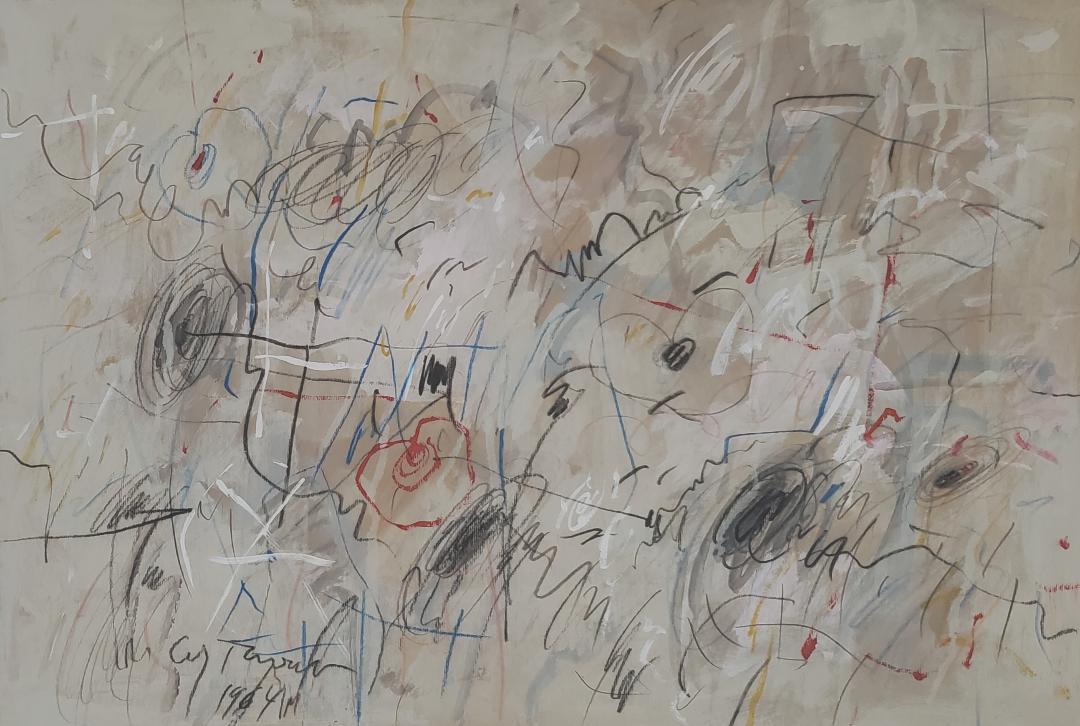 CY Twombly 1964 Mixed Media on Board 15" x 22": Frame: 20" x 27" (Attributed) Shipping in USA $ 120 Edwin Parker "Cy" Twombly Jr. was an American painter, sculptor and photographer. He belonged to the generation of Robert Rauschenberg and Jasper Jo