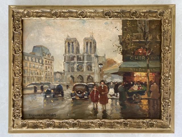 Edouard Cortes Oil on Canvas Paris Old Painting: Art: 18" x 13" Frame: 21" x 16" We do not have COA. Shipping in USA $ 90 Edouard Cortes was a French post-impressionist artist of French and Spanish ancestry. He is known as "Le Poete Parisien de la P