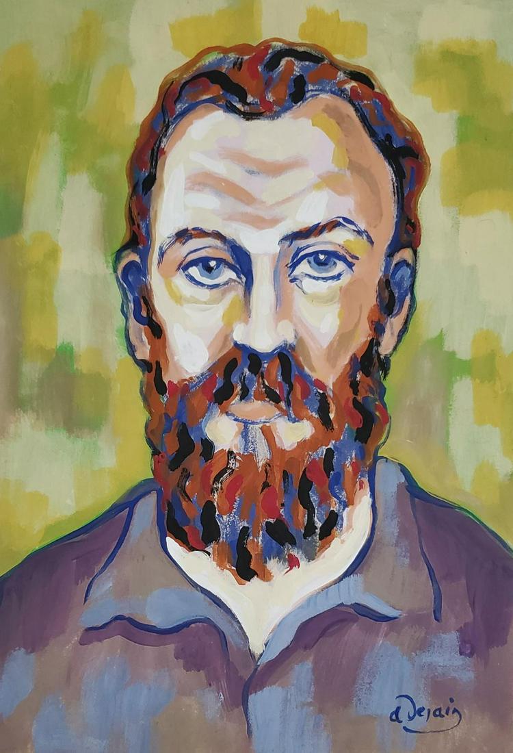 Andre Derain (Attributed) Gouache on Paper 15" x 10": Frame: 20" x 15" Shipping in USA $ 90 Andre Derain was a French artist, painter, sculptor and co-founder of Fauvism with Henri Matiss