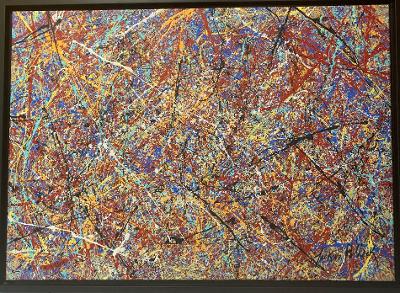 Jackson Pollock - Oil on Canvas 31" x 42" Provenance: Dedicated on the back to Thomas Benton - Provenance Estate Alvarez Izquierdo - No COA available for this painting. Shipping in USA $ 140 Paul Jackson Pollock was an American painter and a major figure