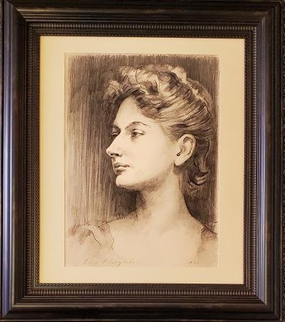 John Singer Sargent 1912 Attributed Charcoal on Paper: Art: 21" x 15" Frame: 30" x 24" Shipping in USA $ 120 John Singer Sargent was an American expatriate artist, considered the \\\"leading portrait painter of his generation\\\" for his evocations of Edw