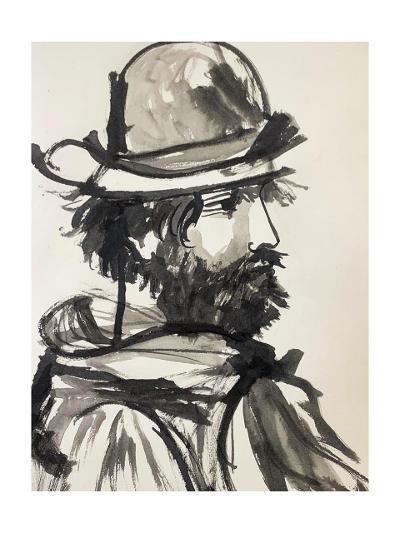Carlos Alonzo Ink on Paper 13.3" x 10" Argentina: Unframed - Shipping in USA $ 20 Carlos Alonso, is a contemporary Argentine painter, draftsman and printmaker. Though he was a Social realist in his early career, he is best known as a New realist. Bee