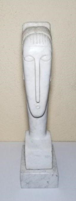 A. Modigliani (After) Carrara Marble Sculpture Italy (1 of 4)
