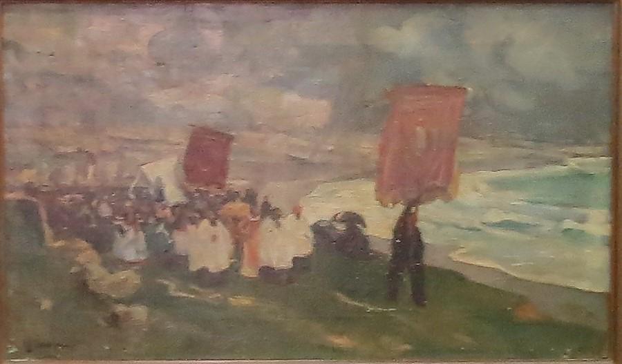 Lucien Simon - Oil on canvas - 30" x 18" Unframed: shipping in USA $ 100Lucien Joseph Simon[1] (1861 – 1945) was a French painter and teacher born in Paris.He exhibited at the Salon des Artistes Francais from 1891, and at the Salon de la Société N