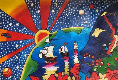 Peter Max Gouache on Board Art: 16" x 23": Provenance Estate Alvarez Izquierdo - We do not have a COA or certificate for this Artwork. Shipping in USA $ 100 . Peter Max is a German-American artist known for using bright colours in his work. Wo