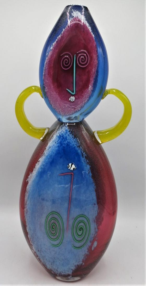 Murano Large Vase Signed H: 20" W: 9" D: 4" Italy (1 of 8)