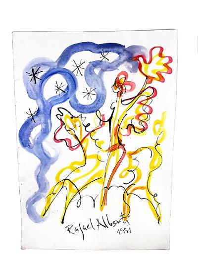 Rafael Alberti - Gouache on Paper - Spain 14" x 10" (1 of 2)