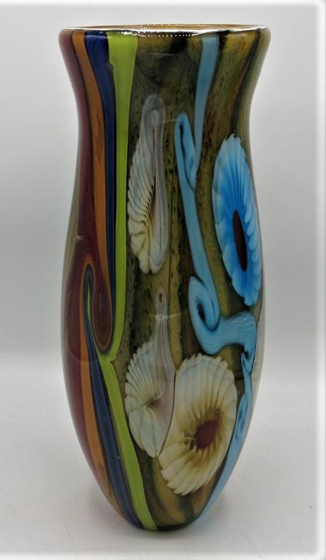 Murano Large Glass Vase Multicolor H: 15" Italy (1 of 4)