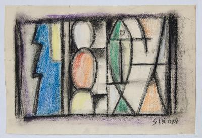 Mario Sironi Color Pencil on Paper 8.5" x 13.5" No COA: Unframed Shipping in USA $ 20 Mario Sironi was an Italian modernist artist who was active as a painter, sculptor, illustrator, and designer. His typically somber paintings are characterized by massive
