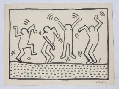 Keith Haring Pencil on Paper 9" x 11" Unframed No COA: Shipping in USA $ 20 Keith Allen Haring was an American artist whose pop art and graffiti-like work grew out of the New York City street culture of the 1980s. Much of his work includes sexual allusion