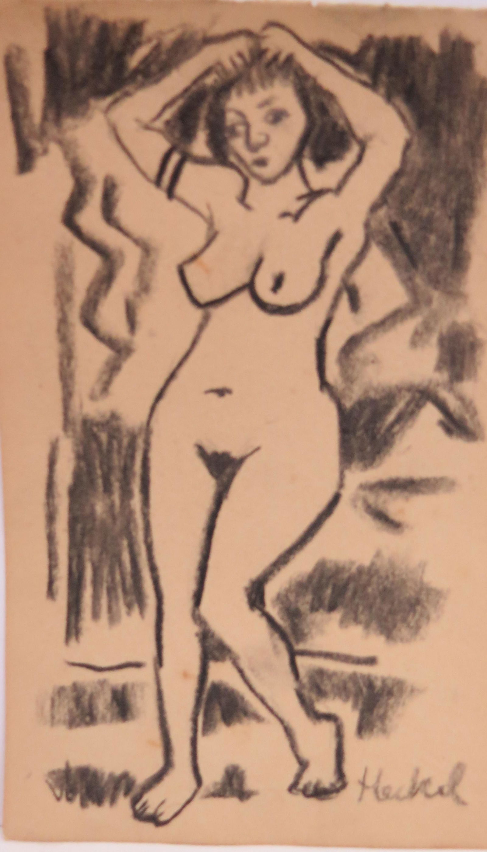Erich Heckel Pencil on paper 8.8" x 5.5" Unframed: Shipping in USA $ 15 Erich Heckel was a German painter and printmaker, and a founding member of the group Die BrÃƒ¼cke which existed 1905-1913