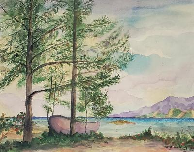 Robert Lee Eskridge 1927 Watercolor on Paper: Art: 14.5" x 19" Frame: 20" x 25" No COA - Shipping in USA $ 100 Robert Lee Eskridge was an American genre painter, muralist and illustrator. He was born in Philipsburg, Pennsylvania. to Ella May Moor