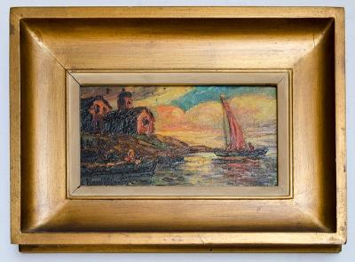 Stephen KoekKoek Oil on Wood 9" x 5" Fr: 18" x 10": Shipping in USA $ 80 Stephen Robert Koekkoek was an English-born painter of Dutch descent who worked in the Postimpressionist style. He was part of the Koekkoek family of painters
