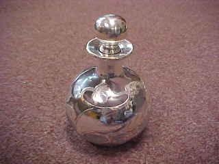 Sterling Silver Overlay Perfume Bottle, 3 3/4"H x 2 (1 of 1)