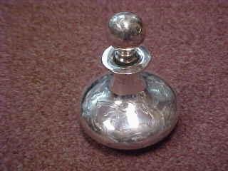 Sterling Silver Overlay Perfume Bottle. (1 of 1)
