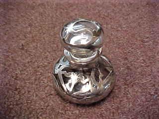 Sterling Silver Overlay Perfume Bottle. (1 of 1)