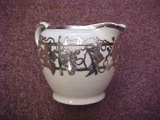 Sterling Silver Overlay White Porcelain Creamer (1 of 1)