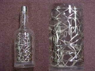 Sterling Silver Overlay Whiskey Bottle (1 of 1)