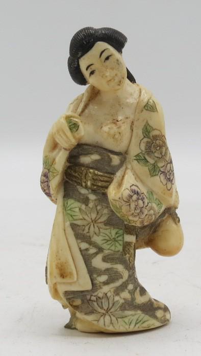 Japanese Netsuke Nice Carving H: 2": Shipping in USA $ 10.
