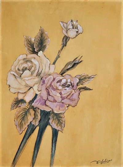 Rene Lalique Pencil & Gouache on Paper 14" x 10.5": Frame: 22" x 18" No COA Shipping in USA $ 100 RenÃ© Jules Lalique was a French glass designer known for his creations of glass art, perfume bottles, vases, jewellery, chandeliers, clocks and automob