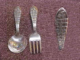 Sterling Silver Baby Spoon & Fork Set, Alphabet (1 of 1)