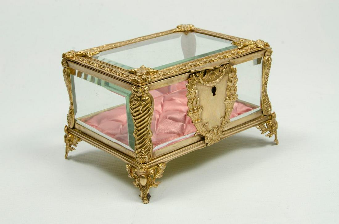 Dore Bronze & Crystal Jewelry Box France (1 of 4)