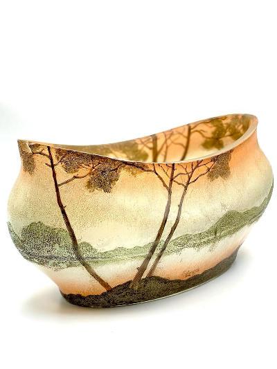 Legras Art Glass Jardiniere H: 6" W: 12" D: 5" France: Shipping in USA $ 60. Legras. Auguste Legras, an already experienced glass maker, took over the St Denis glassworks in 1864. Legras produced a massive amount of glass in many commercial types and styl