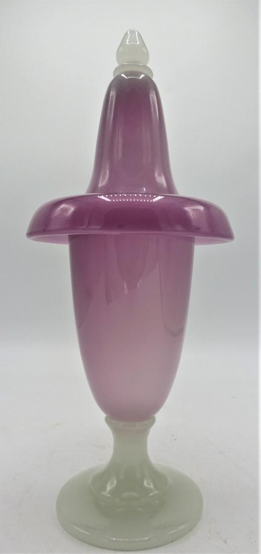 Steuben Bottle Light Violet, Alabaster base and finial (1 of 3)