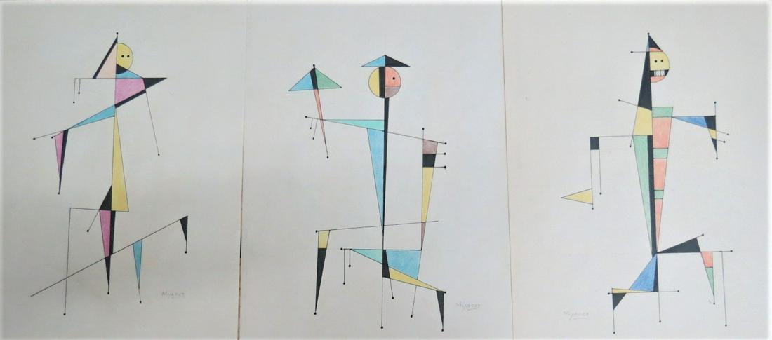 Jose M Mijares Set of 3 Study Pencil on Paper 14" x 10" (1 of 4)