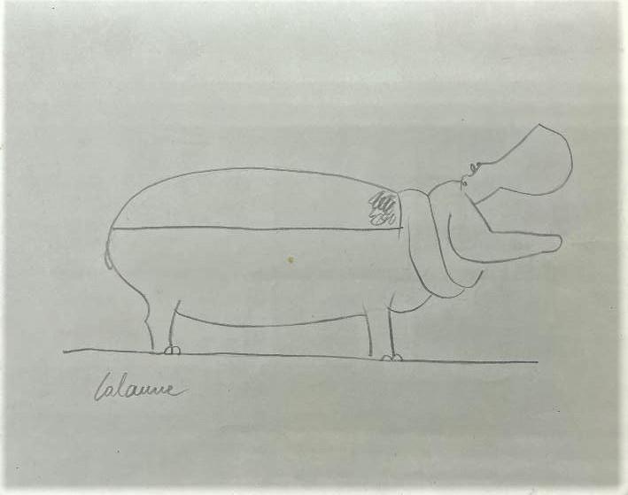 Francois Xavier Lalanne Pencil /Paper 9" x 11" Unframed (1 of 2)