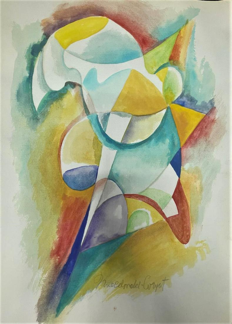 Stanton Macdonald Gouache on Paper 17.4" x 12.7": Shipping in USA $ 40. Stanton Macdonald-Wright, was a modern American artist. He was a co-founder of Synchromism, an early abstract, color-based mode of painting, which was the first American avant-ga