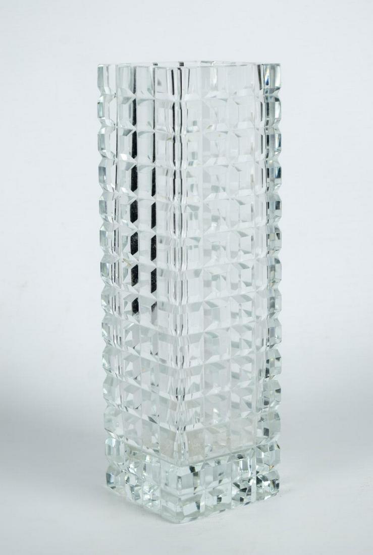 Baccarat Style Crystal Vase H: 10" W: 3.5" D: 3.5" (1 of 3)