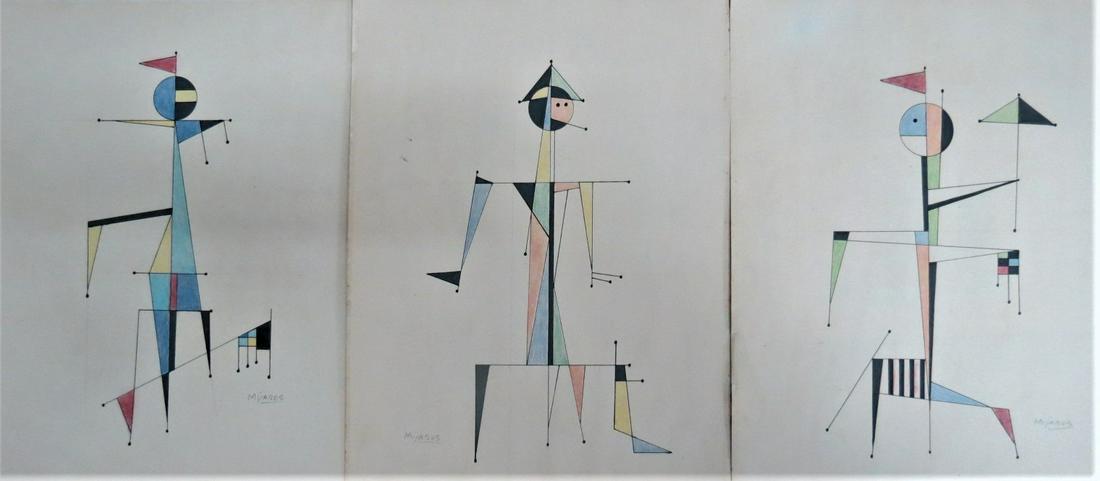 Jose M Mijares Set of 3 Study Pencil on Paper 14" x 10" (1 of 5)