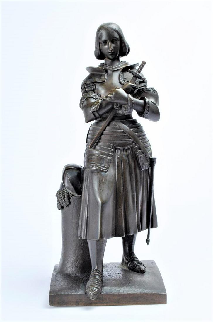 Joan of Arc Bronze Sculpture by P. Marie H: 11.5" (1 of 5)