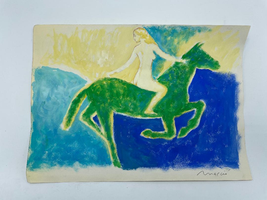 Romulo Maccio Watercolor on Paper 12.8" x 17" Unframed: Shipping in USA $ 40. RÃ³mulo MacciÃ³ was born in 1931. A self-taught painter, he worked in advertising and graphic design since 1945