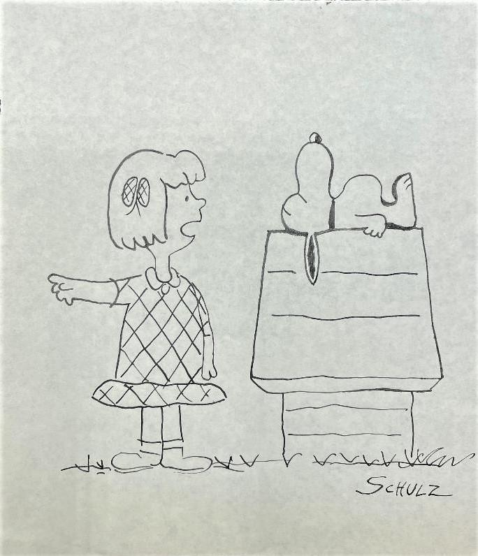 Charles Schulz Pencil on Paper 8.6" x 7.7" Unframed: Shipping in USA $ 20. Charles Monroe "Sparky" Schulz was an American cartoonist and creator of the comic strip Peanuts. He is widely regarded as one of the most influential cartoonists of all time, ci