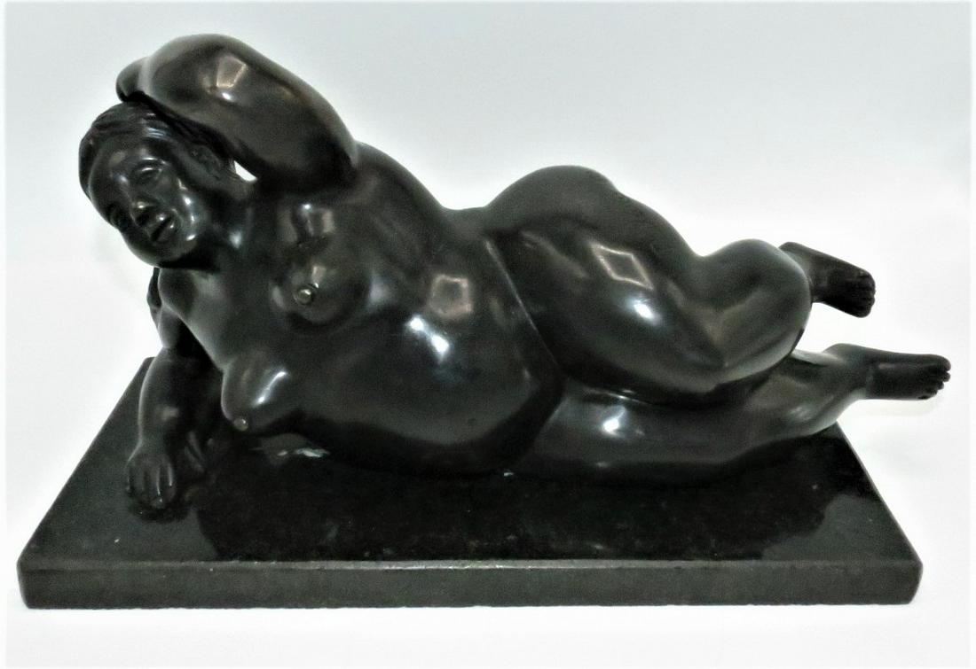 F. Botero Bronze Figure of Woman H: 9" W: 14" D: 9" (1 of 4)