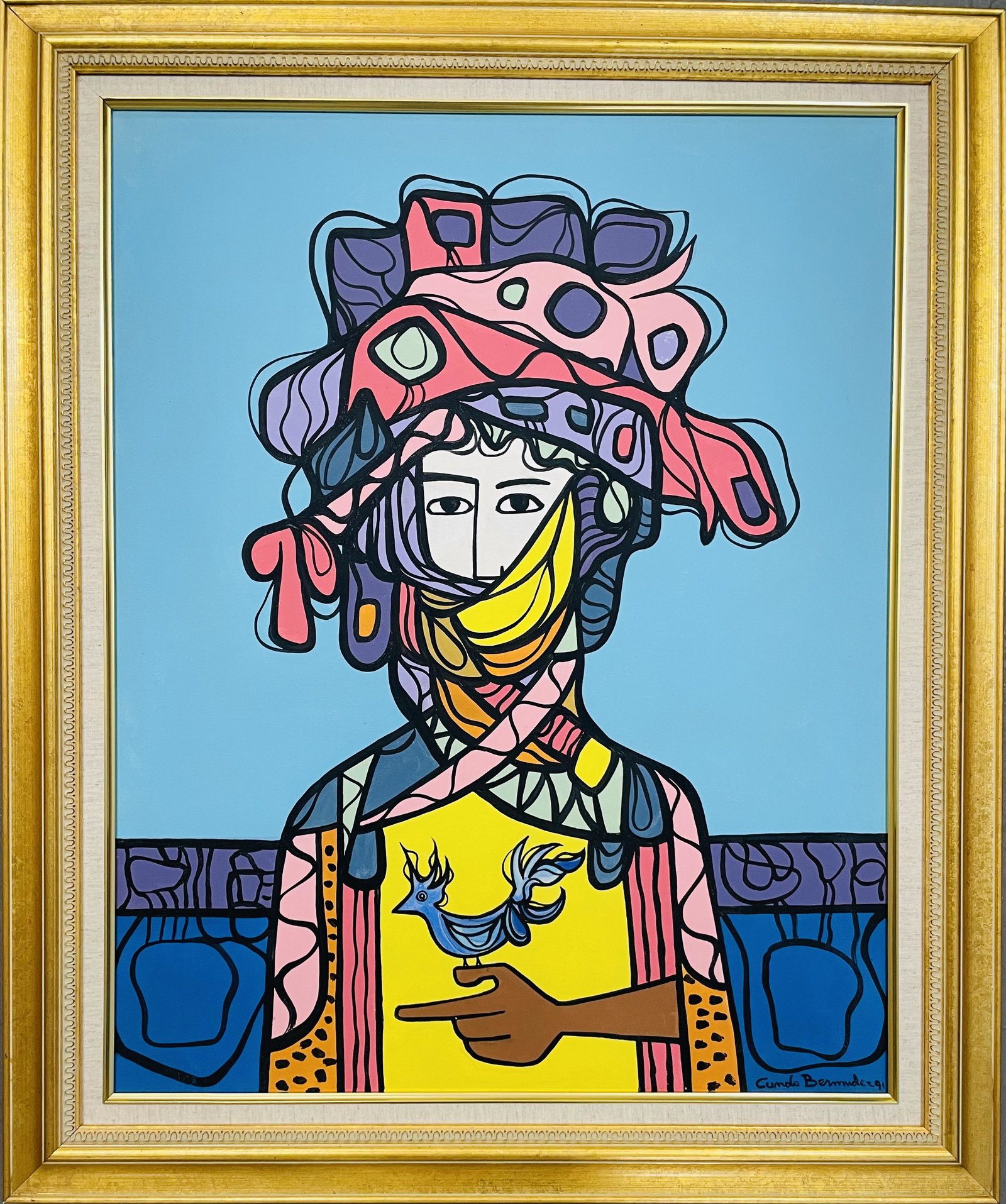 Cundo Bermudez 1991 acrylic on canvas 30" x 24" (1 of 3)